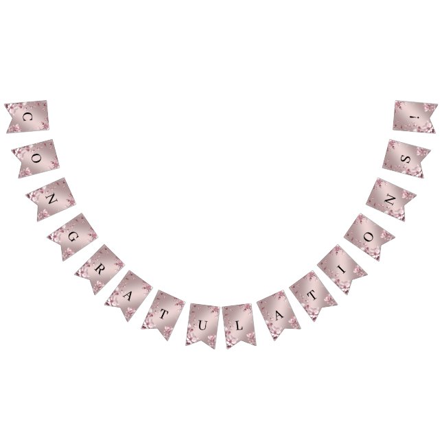 Delicate Pink Floral Bunting Flag (All)