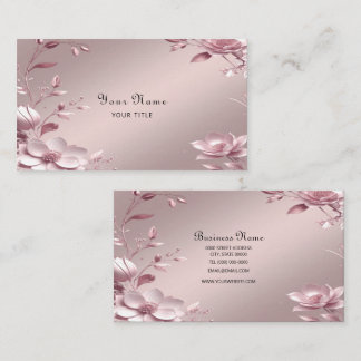 Delicate Pink Floral Business Card