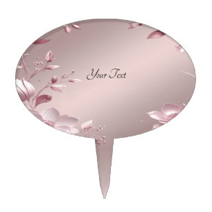 Delicate Pink Floral Cake Topper