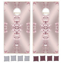 Delicate Pink Floral Cornhole Set