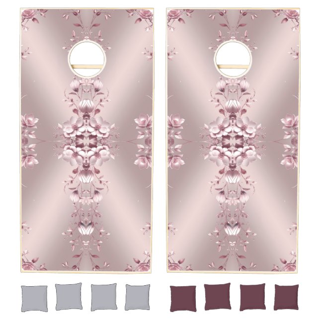 Delicate Pink Floral Cornhole Set (Set)