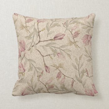 Delicate Pink Floral Cushion by BamalamArt at Zazzle