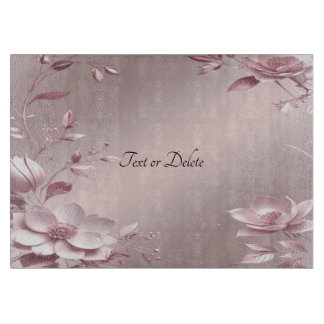 Delicate Pink Floral Cutting Board
