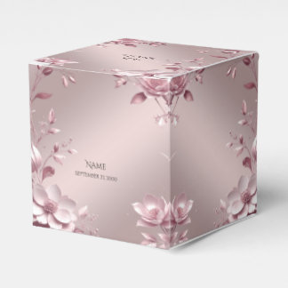 Delicate Pink Floral Favor Box