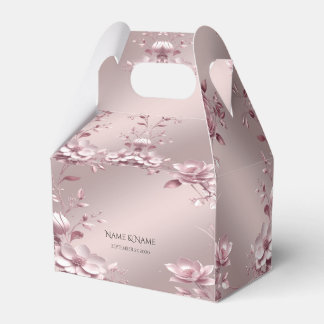 Delicate Pink Floral Favor Box