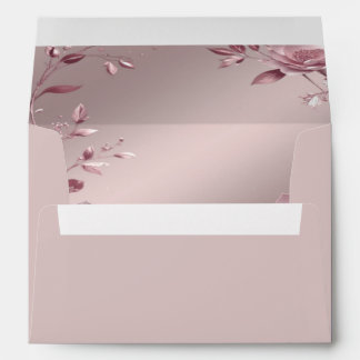 Delicate Pink Floral Frame Envelope