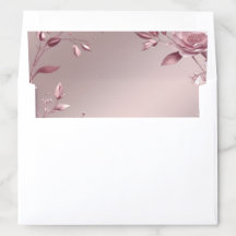 Delicate Pink Floral Frame Envelope Liner
