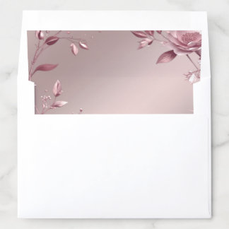 Delicate Pink Floral Frame Envelope Liner