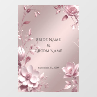 Delicate Pink Floral Frame Floor Decal