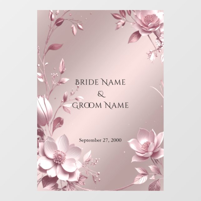 Delicate Pink Floral Frame Floor Decal (Front)