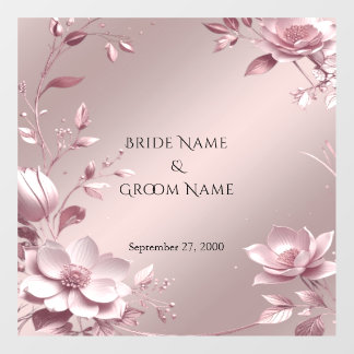 Delicate Pink Floral Frame Floor Decal