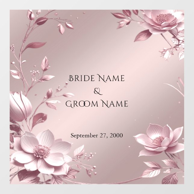 Delicate Pink Floral Frame Floor Decal (Front)