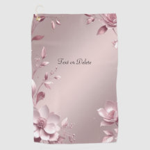 Delicate Pink Floral Golf Towel