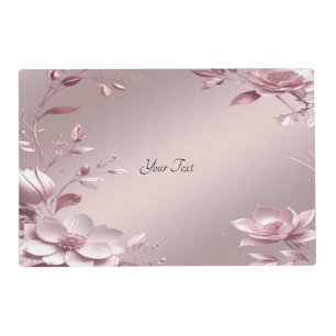 Delicate Pink Floral Laminated Placemat