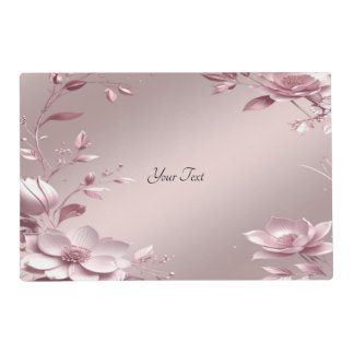 Delicate Pink Floral Laminated Placemat