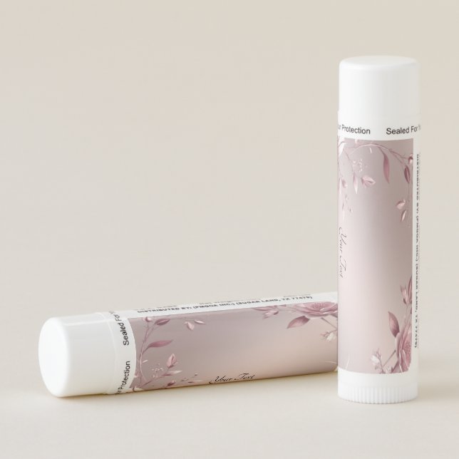 Delicate Pink Floral Lip Balm (Rotated Right)