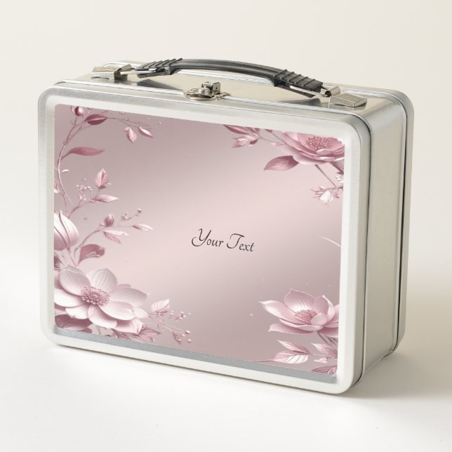Delicate Pink Floral Lunch box (Front)