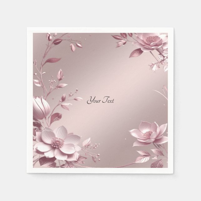 Delicate Pink Floral Napkins (Front)