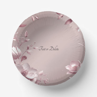 Delicate Pink Floral Paper Bowls