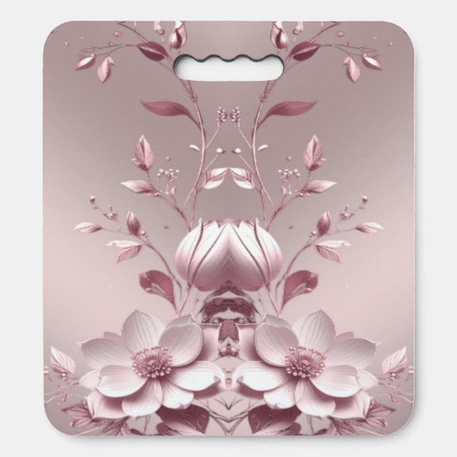 Delicate Pink Floral Stadium Seat Cushion (Front Vertical)