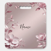 Delicate Pink Floral Stadium Seat Cushion
