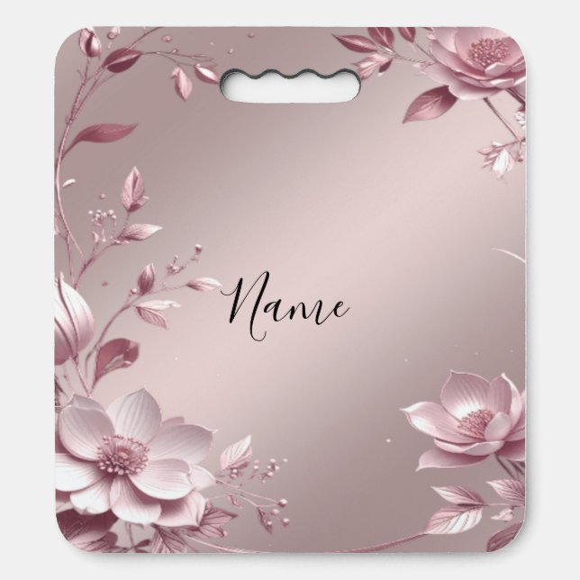 Delicate Pink Floral Stadium Seat Cushion (Front Vertical)