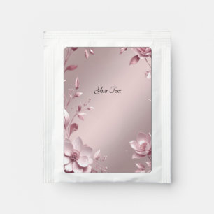 Delicate Pink Floral Tea Bag Drink Mix