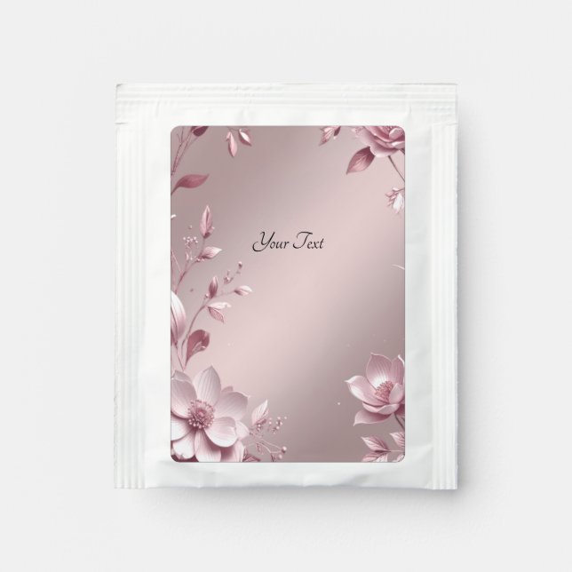 Delicate Pink Floral Tea Bag Drink Mix (Front)