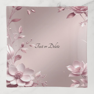 Delicate Pink Floral Trinket Tray