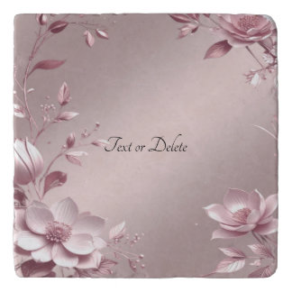 Delicate Pink Floral Trivet