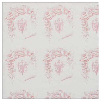 Delicate Pink Floral Vintage Design Fabric by VintageImagesOnline at Zazzle