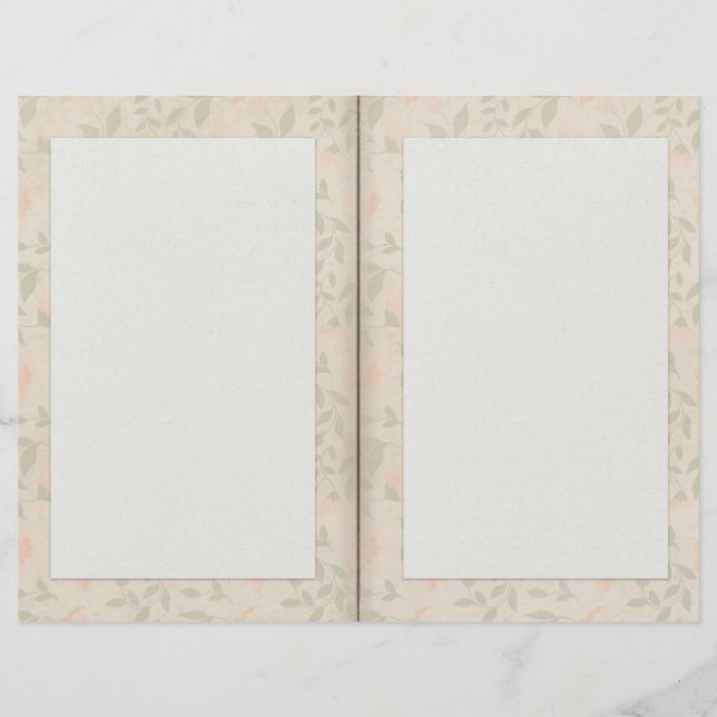 Delicate Pink Floral Writing Paper (Front)