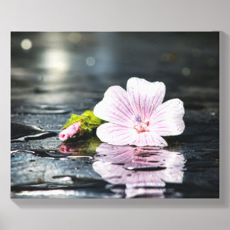Delicate Pink Flower Canvas Photo Tile