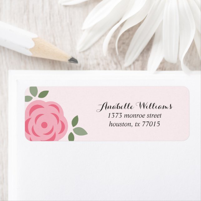 Delicate Pink Flowers Label (Insitu)