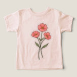 Delicate Pink Flowers Minimalist T-Shirt Toddler T-shirt