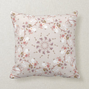 Delicate Pink Flowers Throw Pillow