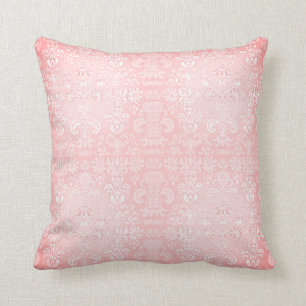Delicate-Pink-Lace-Vintage-Med Throw Pillow