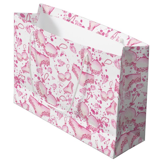 Delicate pink lingerie Wedding Bridal Shower bag (Front Angled)