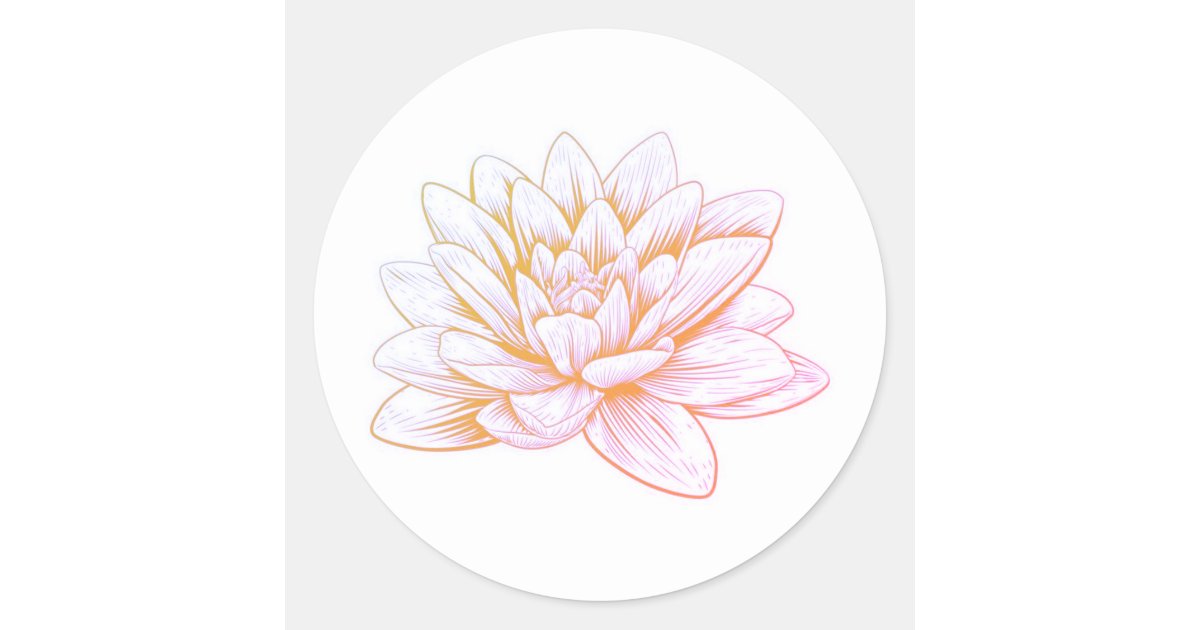 Delicate Pink Lotus Flower Classic Round Sticker | Zazzle