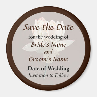 Delicate Pink Lotus Save the Date Magnet