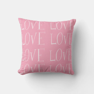 Delicate Pink Love Typography Valentine's Day Throw Pillow