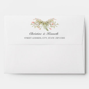 Delicate Pink Meadow Flower Wedding A7 Envelope