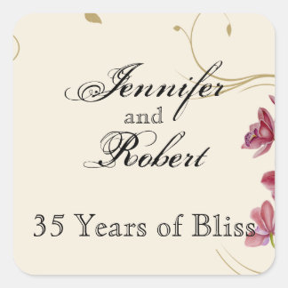 Delicate Pink Orchid Floral Envelope Seal