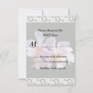 Delicate Pink Orchids Wedding Invitation