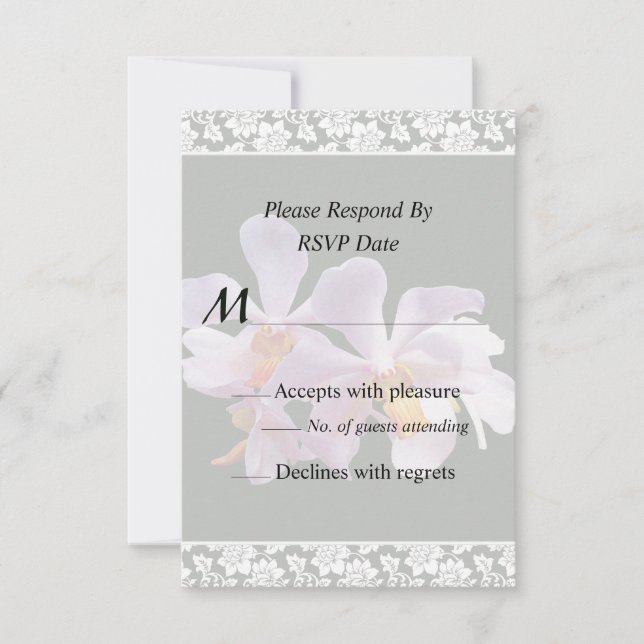 Delicate Pink Orchids Wedding Invitation (Front)