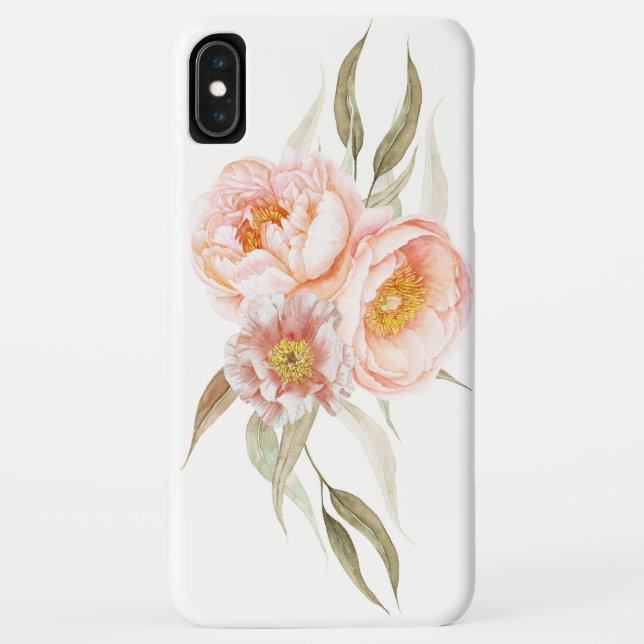 Delicate Pink Peonies Botanical Case-Mate iPhone Case (Back)