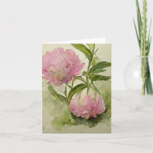 Delicate pink peonIes Note Card