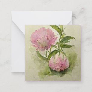 Delicate pink peonIes Note Card