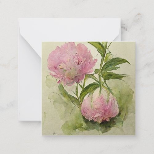 Delicate pink peonIes Note Card