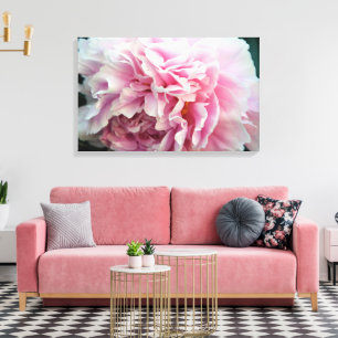 Delicate Pink Peony Floral Wrapped Canvas Print